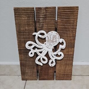 Rustic Wooden Octopus Wall Art